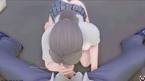 Teen girl with big tits and big butt gets oversized cock in public