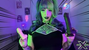 Goth GF Intimidates little dick BF Into Chastity- SPH tease & cum Denial