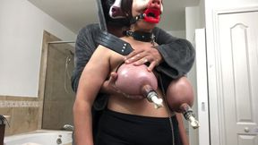 Piggy Slut Tied and Pumped Tits Cam 2