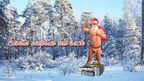 Santa empty his sacks