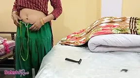 Sexy Desi Maid caught giving dirty talk to boss's stepson in the office