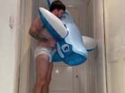 Inflatable oiled up and fucked hard