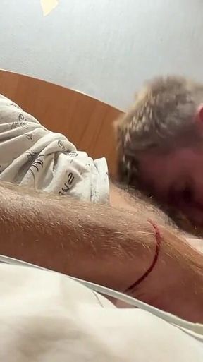 Suck Each Other with Dad and Cum in Mouth in Hotel