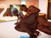 3D big chocolate booty mocha gets bbc animation