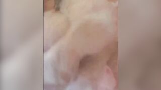 BBW Showers with Soapy Titted and Booty, then Blows and Fucks Vibrator.