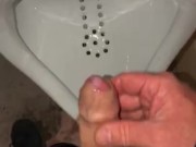 Very Risky POV Pissing & Masturbating in a Public Washroom where anyone could of walked in on me