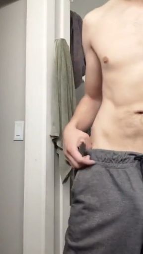 Jerking off in Bathroom but Roomate Almost Caught Me Haha I'll Finish Later Today on My Break at Wor