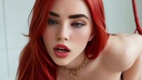 pink & red haired busty girls titjob, cowgirl ride & giant ass anal compilation ( ai generated )