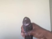 Stroking BIG dick until it SPITS out HUGE NUT