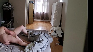 Voyeur roommate watches us have morning sex - Hard Finger Fuck, Spoon Side Fuck and Finished with a Vibrator.