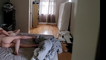 Voyeur roommate watches us have morning sex - Hard Finger Fuck, Spoon Side Fuck and Finished with a Vibrator.