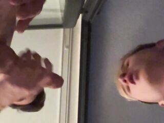 Cock-sucker gives fellatio on the balcony