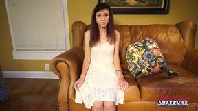petite innocent looking katie deepthroats and gets fucked doggystyle!