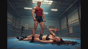 Mixed Wrestling Confessions #96B: Male Might Prevails (Animated)