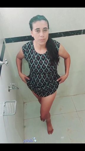 In the Shower, Very Tasty, Masturbating, Feeling Pleasure in My Natural Latina Housewife Body.