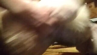 In the shed banging my rabbit again