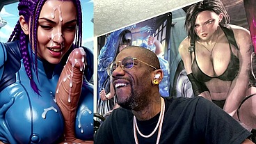 Zero Suit Samus Making A Long Hard Gooner Cock Cum, AI Generated