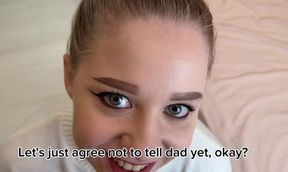 Stepson takes a hot load on Montanasvibe's face after she gets natural boobs glazed