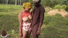 Black stallion drills farm wife cowgirl Adigun's fertile fields