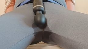 The pleasure of a bandage and pee in leggings