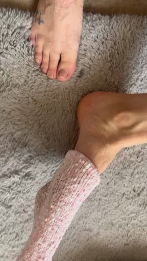 Take off fluffy socks
