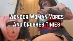 Wonder Woman Vores And Crushes Tines With Her Boobs And Ass 4k HD- Giantess - Shrinking Fetish - Femdom POV - Cosplay - All Natural