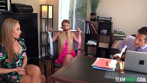 Blonde teen got punished by her boss