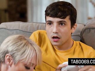 Big Melons Stepmom Convince Stepson To Swap Movie Games For Her Pussy