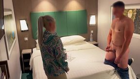 Room Service Blowjob Surprise with a Beautiful Cleaning Lady