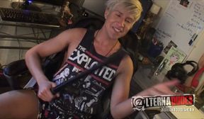 uncut blonde latino skater takes a handie