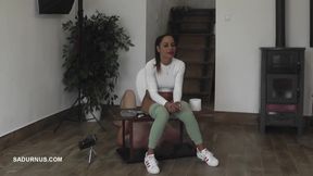 Mistress Nomi Melone Smokes and Pees on the Toilet Box