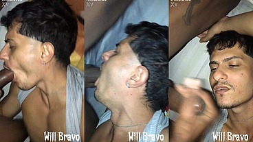 Mamei o negão hetero quando a esposa dele saiu