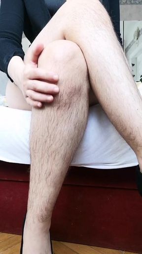 Lotioning my hairy legs