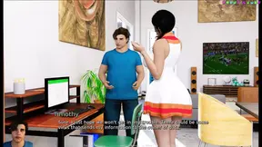 Hot brunette secretary's asshole fingered in 3D animated adult game