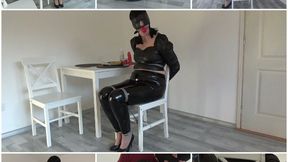 Sexy spy before and after interrogation with food (Part of my video)