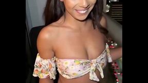 Latina babe Malina Melendez gives a deepthroat blowjob to his big cock