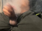 blowing clouds and stroking