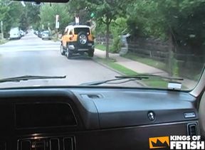 Two friends drive a van and pick up guys to blow their cocks