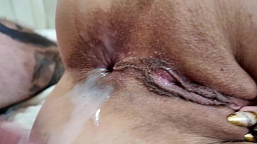 hot creampie from fucked cunt and asshole