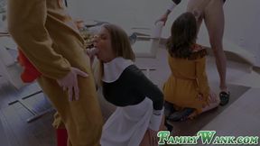 Foursome fuck fest with horny and kinky stepsisters