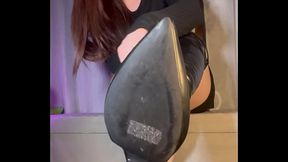 Heels Domination - Carolina Iena  on your knees and watch my heels from the ground