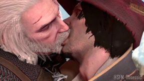 Geralt 3D Gay Game Tongue Slick Kissing Cartoon HD