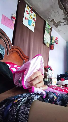 young man masturbates his dick at home thinking about his aunty
