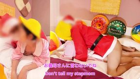 My Ho-Ho-Holed Slutwife Got Creampied by Santa's Massive Cock&#x1F32D; on Christmas Morning, Getting Knocked Up in Her Tiny Pink Tunnel