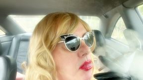 MRS ROMAN SMOKING HER LONG VS120 MENTHOLS IN THE CAR