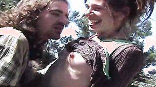 Thin dark haired inked cunt with mouth outside with her BF