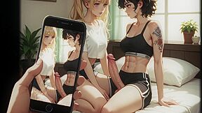 Car Toon - Stepsister Seduces Stepbrother Invited Her Lesbian Friend While Parents Arent Home - 3