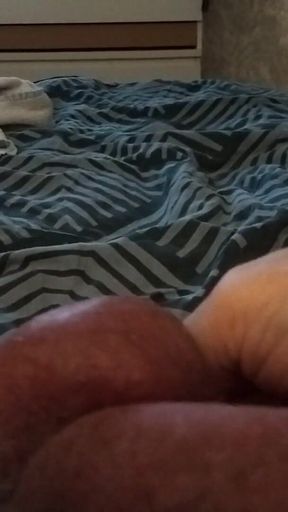 My Friend Lies on the Bed and Plays with His Big Cock