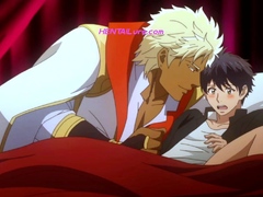 Prince strips bride and claims his ass in hot gay anime anal