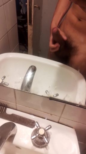 Masturbating with big cock